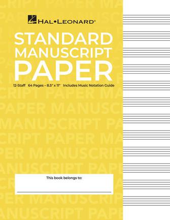 Hal Leonard Standard Manuscript Paper 64 page - 12 stave