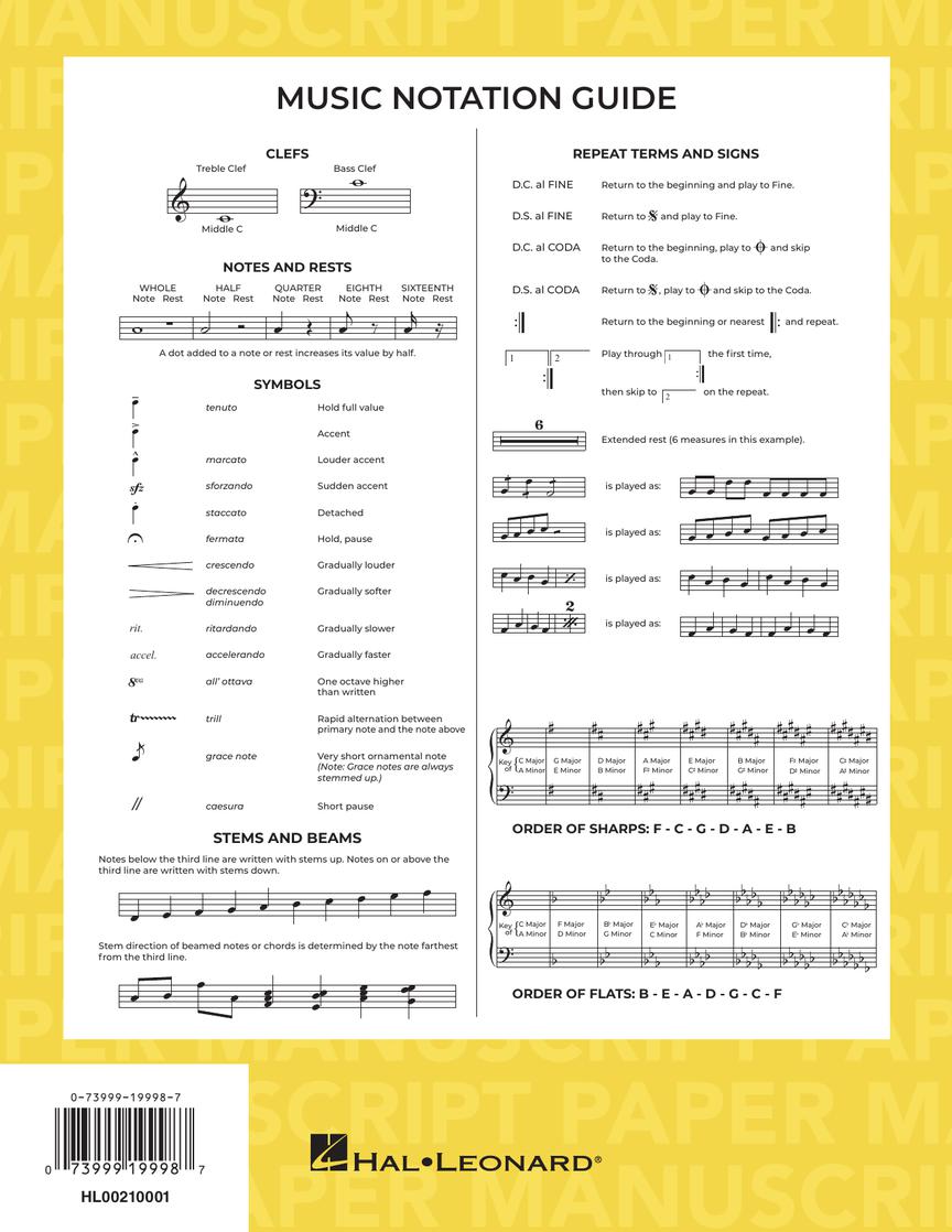 Hal Leonard Standard Manuscript Paper 64 page - 12 stave