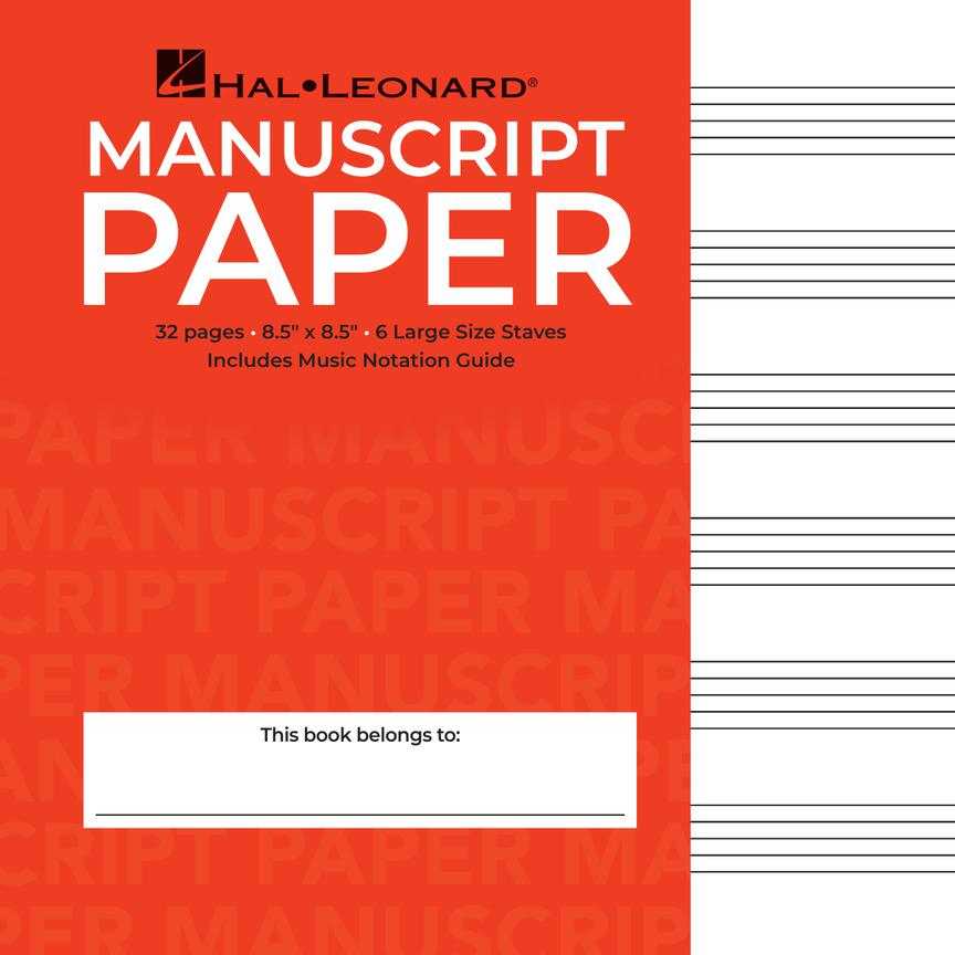 Hal Leonard Wide Staff Manuscript Paper 32 page - 6 stave