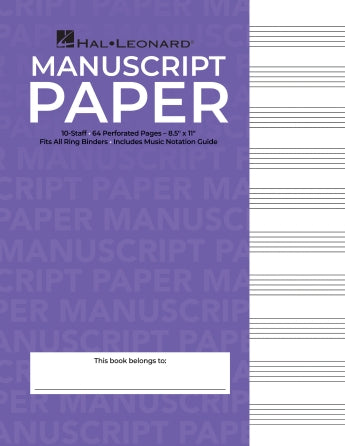 Hal Leonard Manuscript Paper 64 page - 10 stave