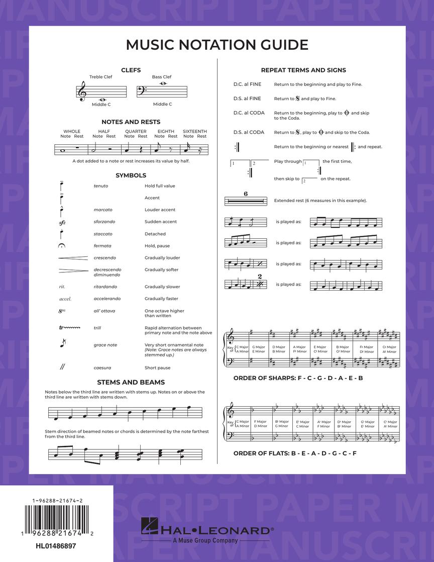 Hal Leonard Manuscript Paper 64 page - 10 stave