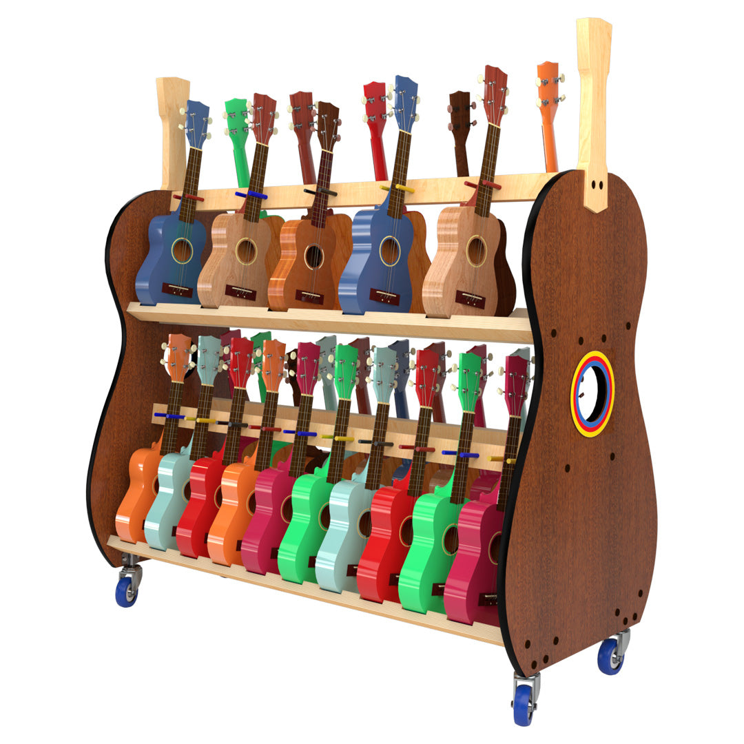 The Band Room™ Mobile Ukulele Storage Rack for Music Teachers