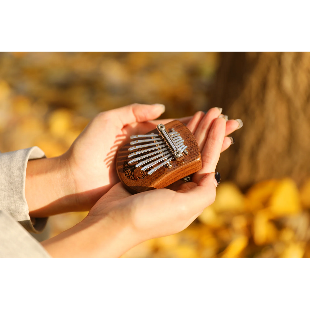 Meinl Sonic Energy Mini Kalimba - 8 Notes - Black Walnut - Tree of Life