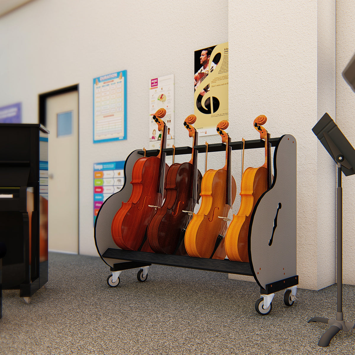 The Band Room™ Cello Storage Rack for Music Teachers