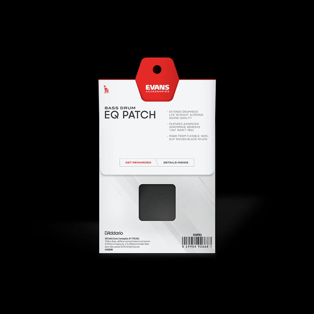 Evans EQ Patch - Black Nylon Double Patch - Pack of 2