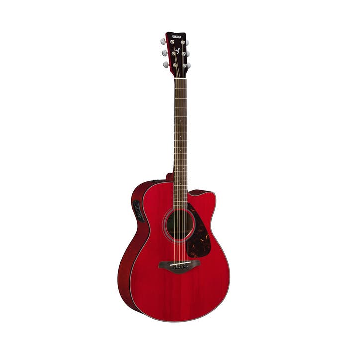 Yamaha FSX800C Ruby Red Cutaway Small Body Solid-Top Acoustic-Electric Guitar