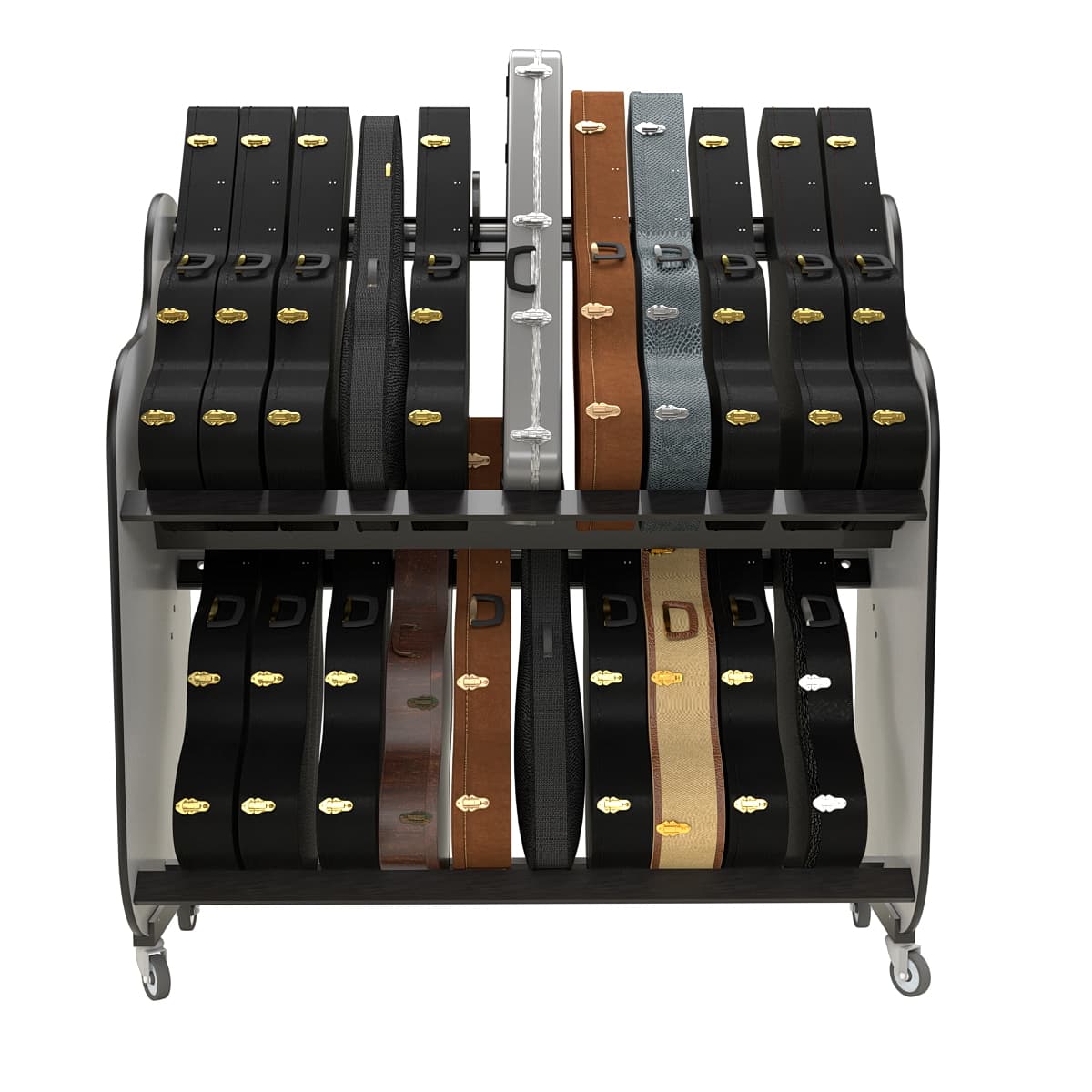 The Band Room Double-Stack™ Guitar Storage Shelf Rack for Classrooms