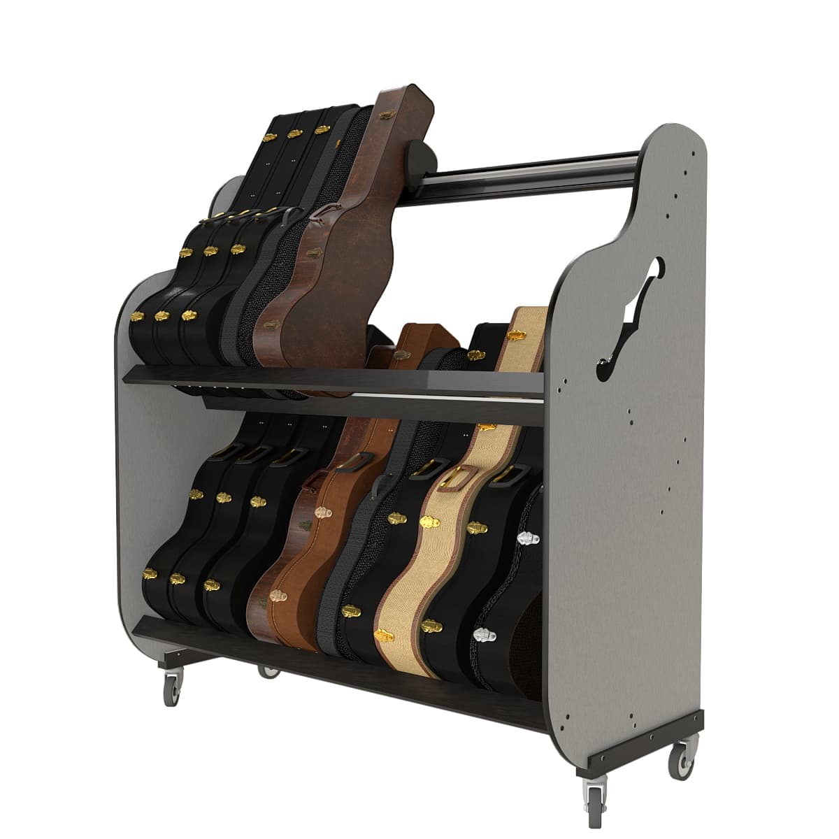 The Band Room Double-Stack™ Guitar Storage Shelf Rack for Classrooms