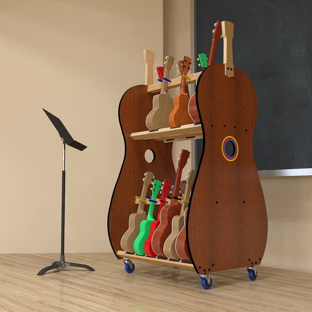 The Band Room™ Mobile Ukulele Storage Rack for Music Teachers