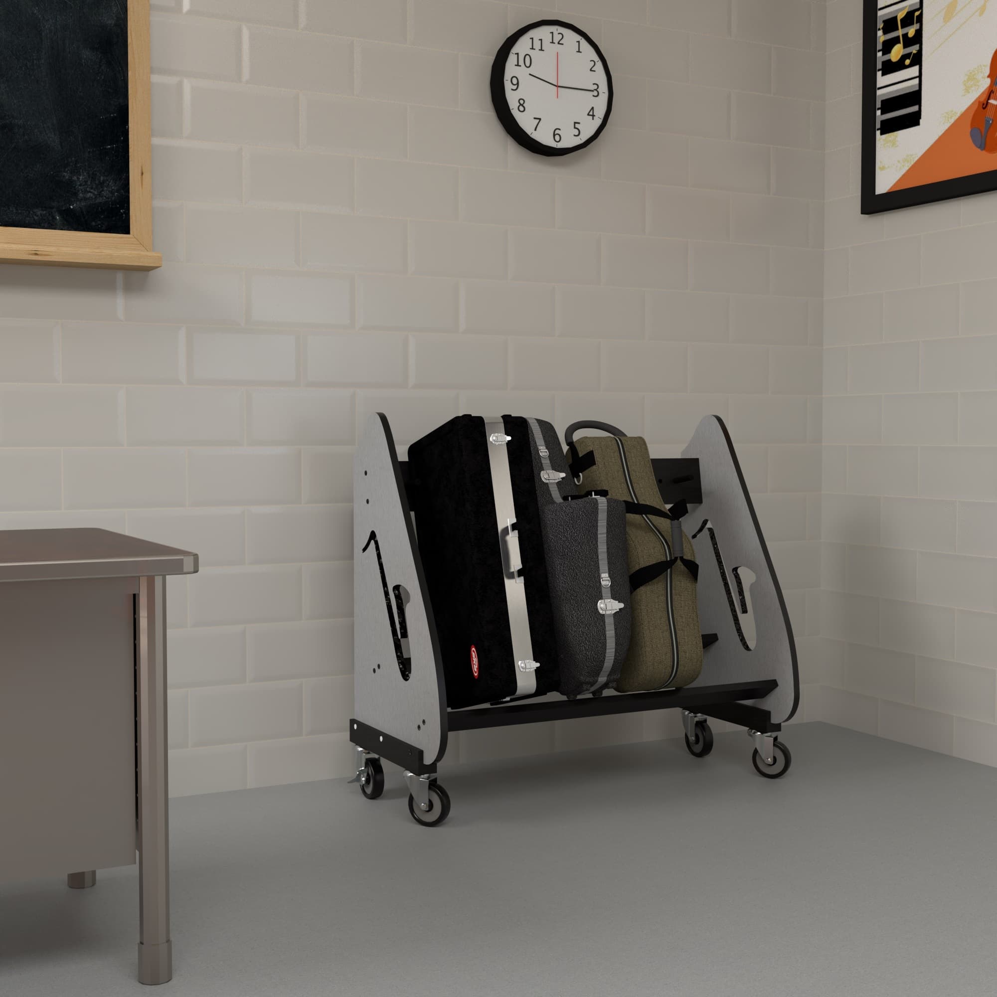 The Band Room™ Mobile Saxophone Case Storage Rack for Music Teachers