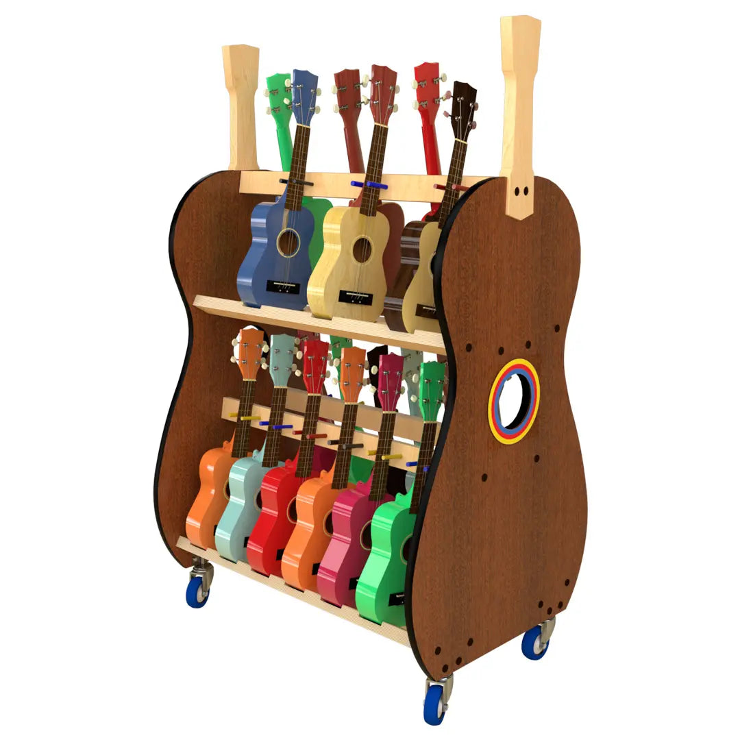The Band Room™ Mobile Ukulele Storage Rack for Music Teachers