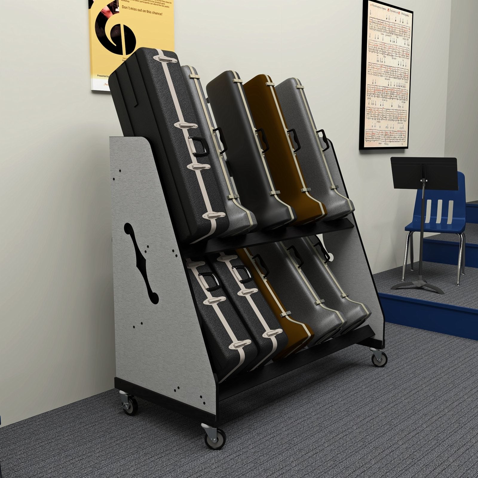 The Band Room™ Trombone Case Storage Rack for Music Teachers