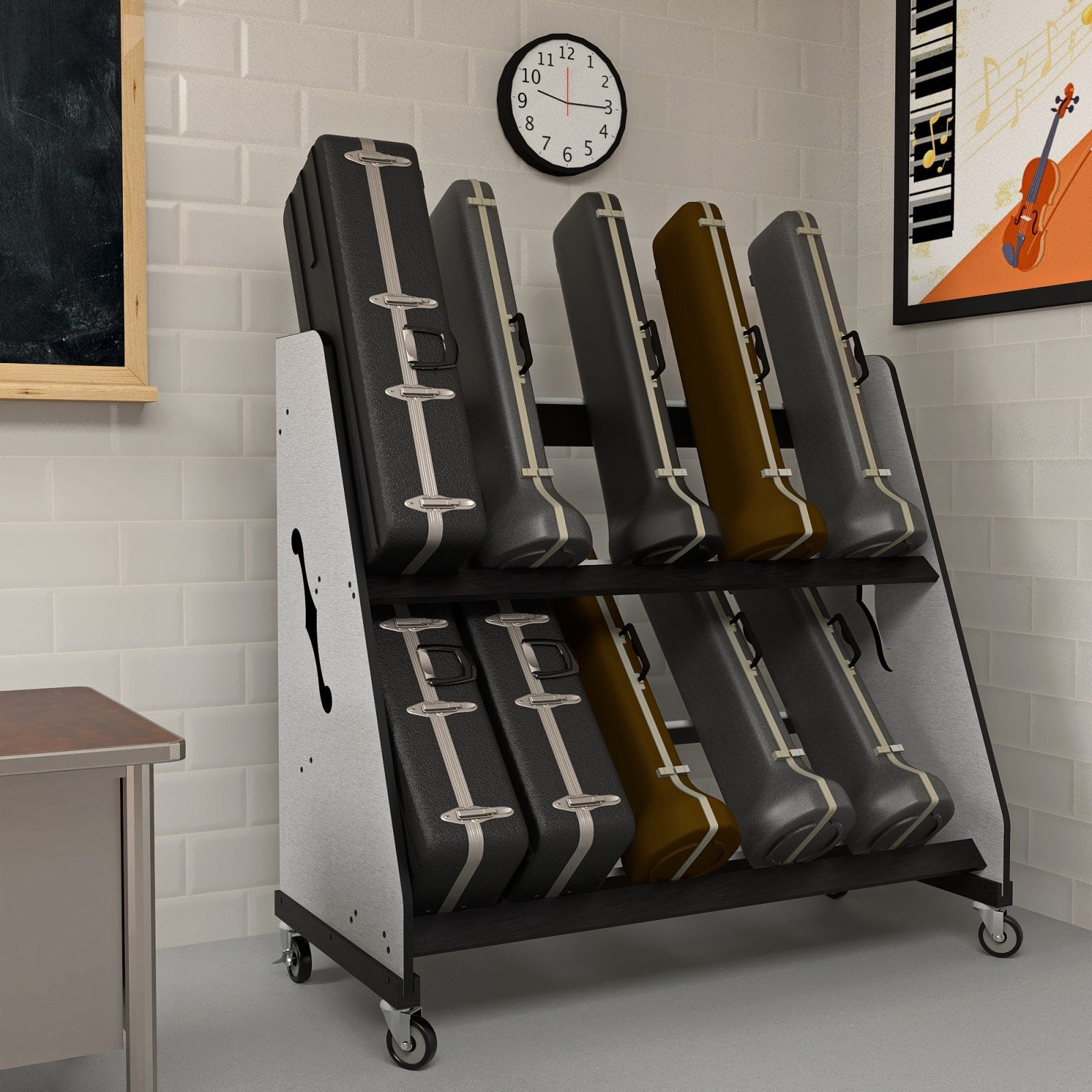 The Band Room™ Trombone Case Storage Rack for Music Teachers