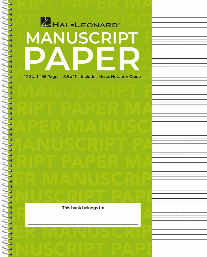 Hal Leonard Standard Wirebound Manuscript Paper 96 page - 12 stave