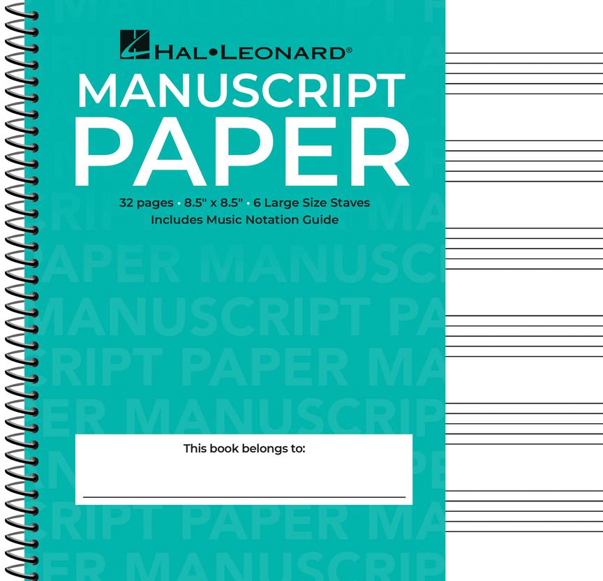 Hal Leonard Wide Staff Wirebound Manuscript Paper 32 page - 6 stave