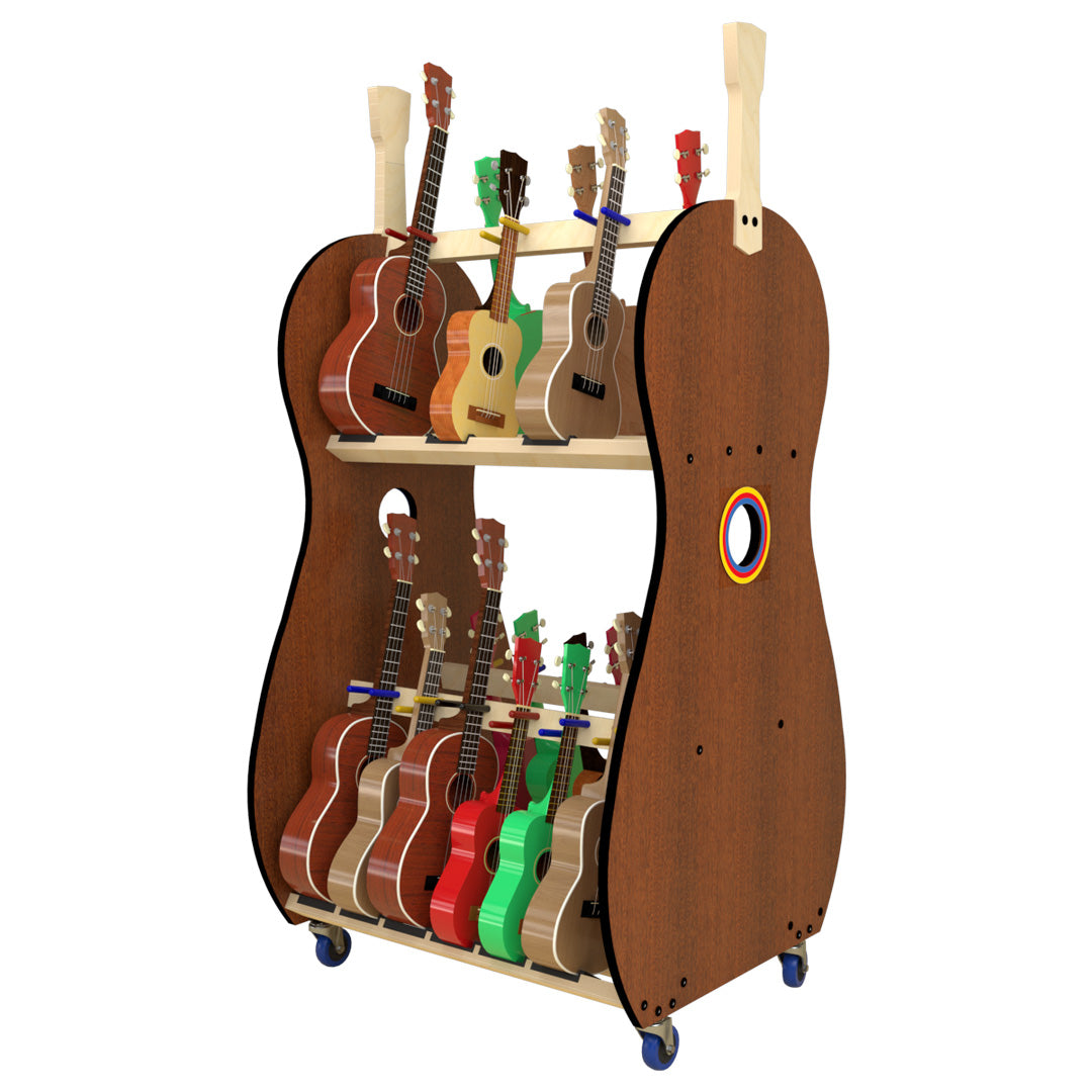 The Band Room™ Mobile Ukulele Storage Rack for Music Teachers