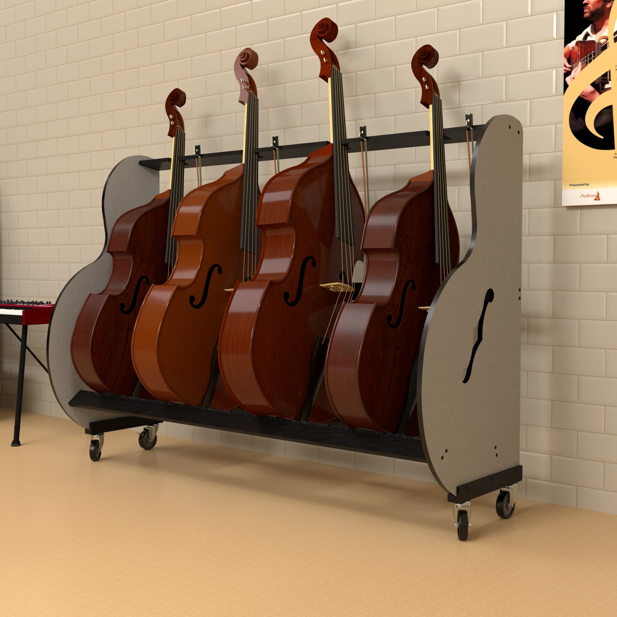The Band Room™ Double Bass Storage Rack for Music Teachers