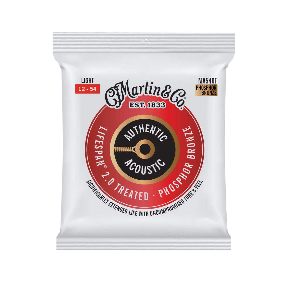 Martin Authentic Acoustic Lifespan® 2.0 12-54 Guitar Strings Phosphor Bronze