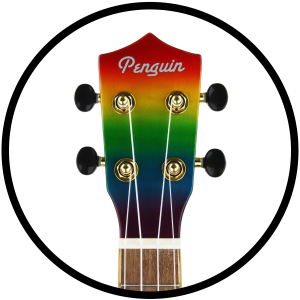 Amahi Penguin Rainbow Flamed Maple Concert Ukulele - Rainbow Shading