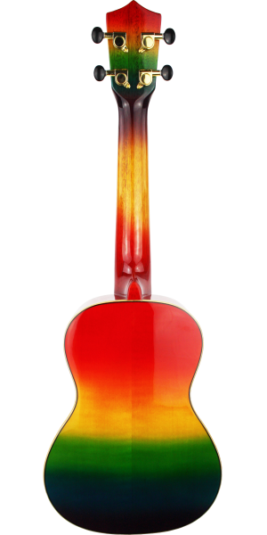 Amahi Penguin Rainbow Flamed Maple Concert Ukulele - Rainbow Shading