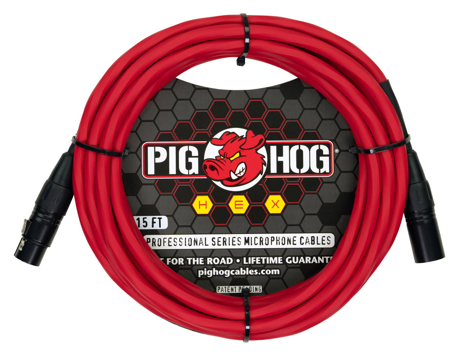 Pig Hog Hex Series Mic Cable 15ft.