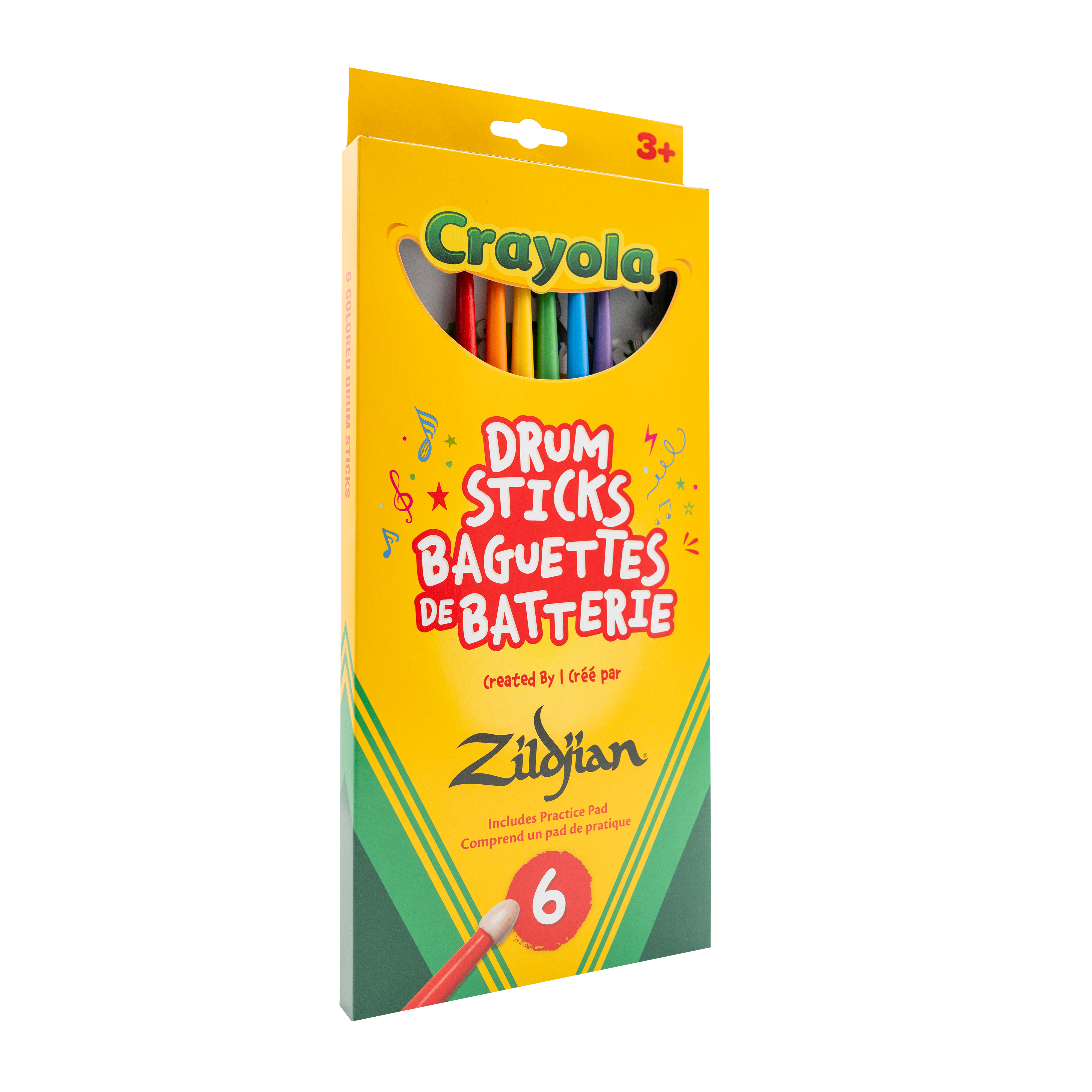 Zildjian x Crayola Kids Drumsticks w/ Practice Pad