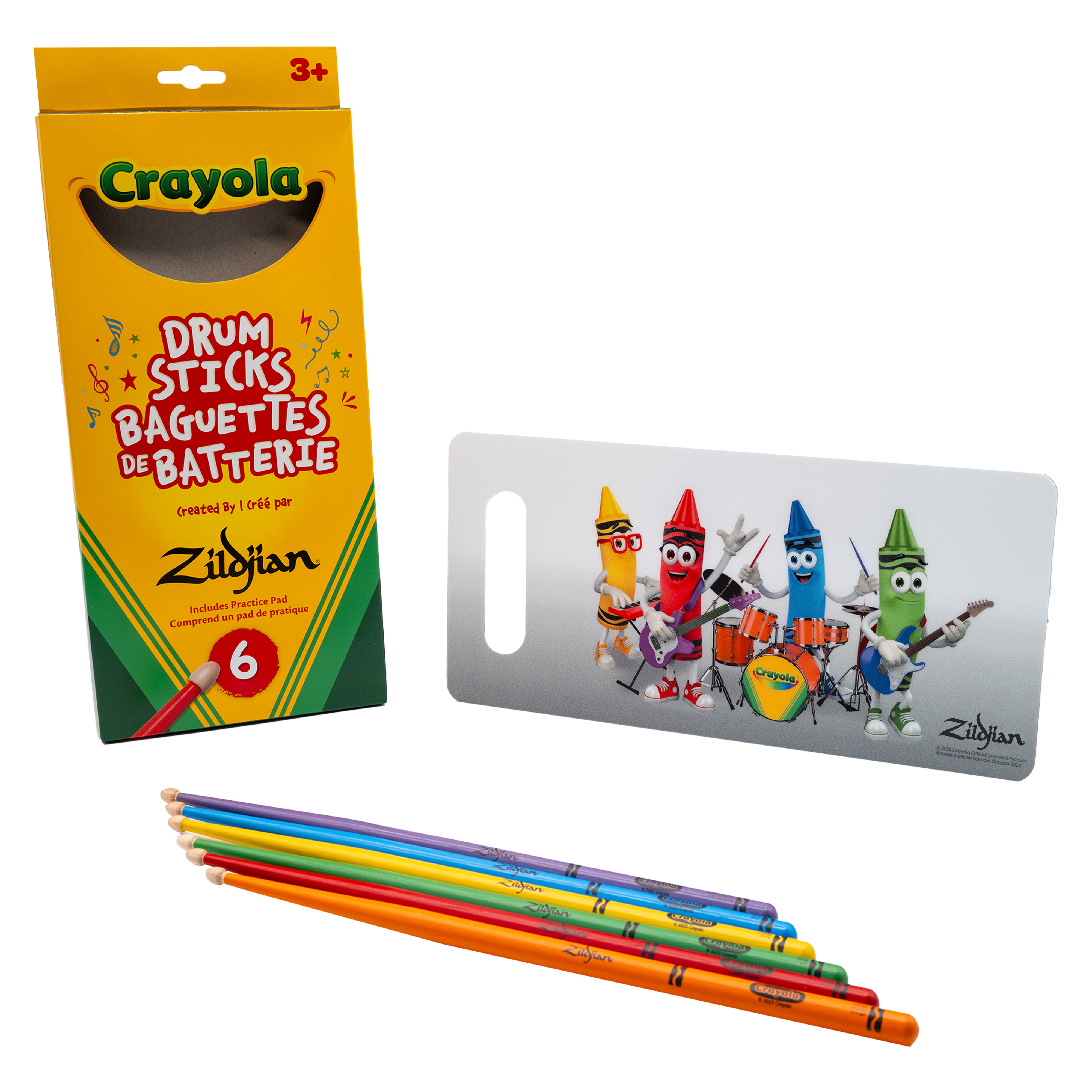 Zildjian x Crayola Kids Drumsticks w/ Practice Pad