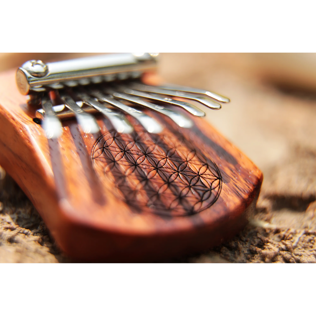 Meinl Sonic Energy Mini Kalimba - 8 Notes - Red Zebrawood - Flower of Life