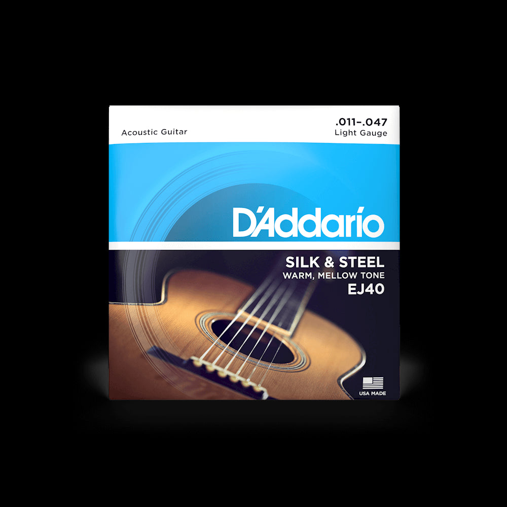 D'Addario 11-47 Light Acoustic "Silk and Steel" Acoustic Guitar Strings