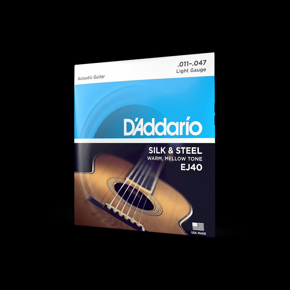 D'Addario 11-47 Light Acoustic "Silk and Steel" Acoustic Guitar Strings