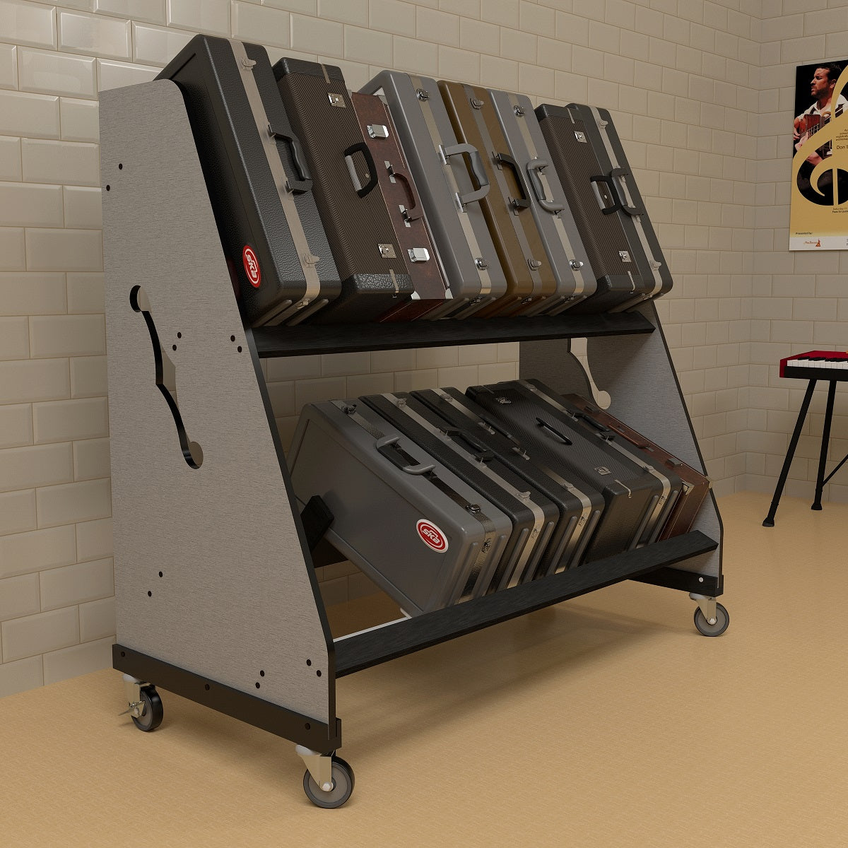 The Band Room™ Trumpet Case Storage Rack for Music Teachers
