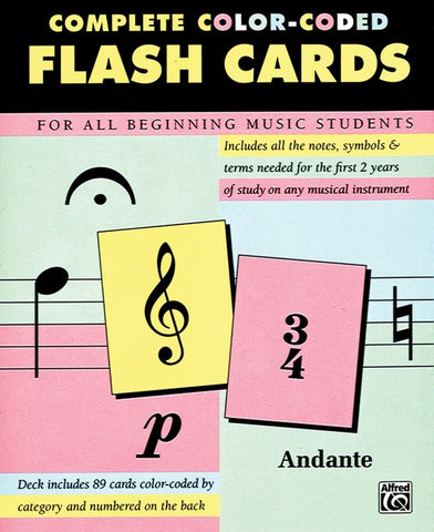 Complete Color-Coded Flash Cards, For All Beginning Music Students