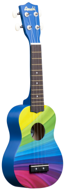 Amahi DDUK10 Wavy Rainbow Soprano Ukulele