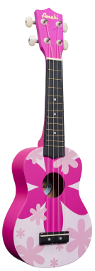 Amahi DDUK4 Pink Flower Soprano Ukulele