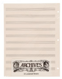 D'Addario Archives Looseleaf Music Manuscript Paper, 50 Sheets