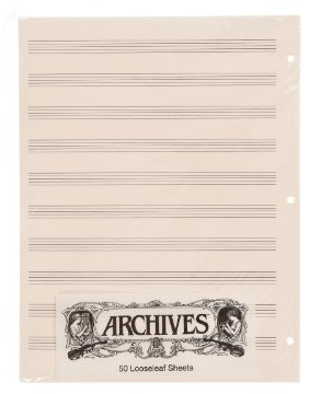 D'Addario Archives Looseleaf Music Manuscript Paper, 50 Sheets